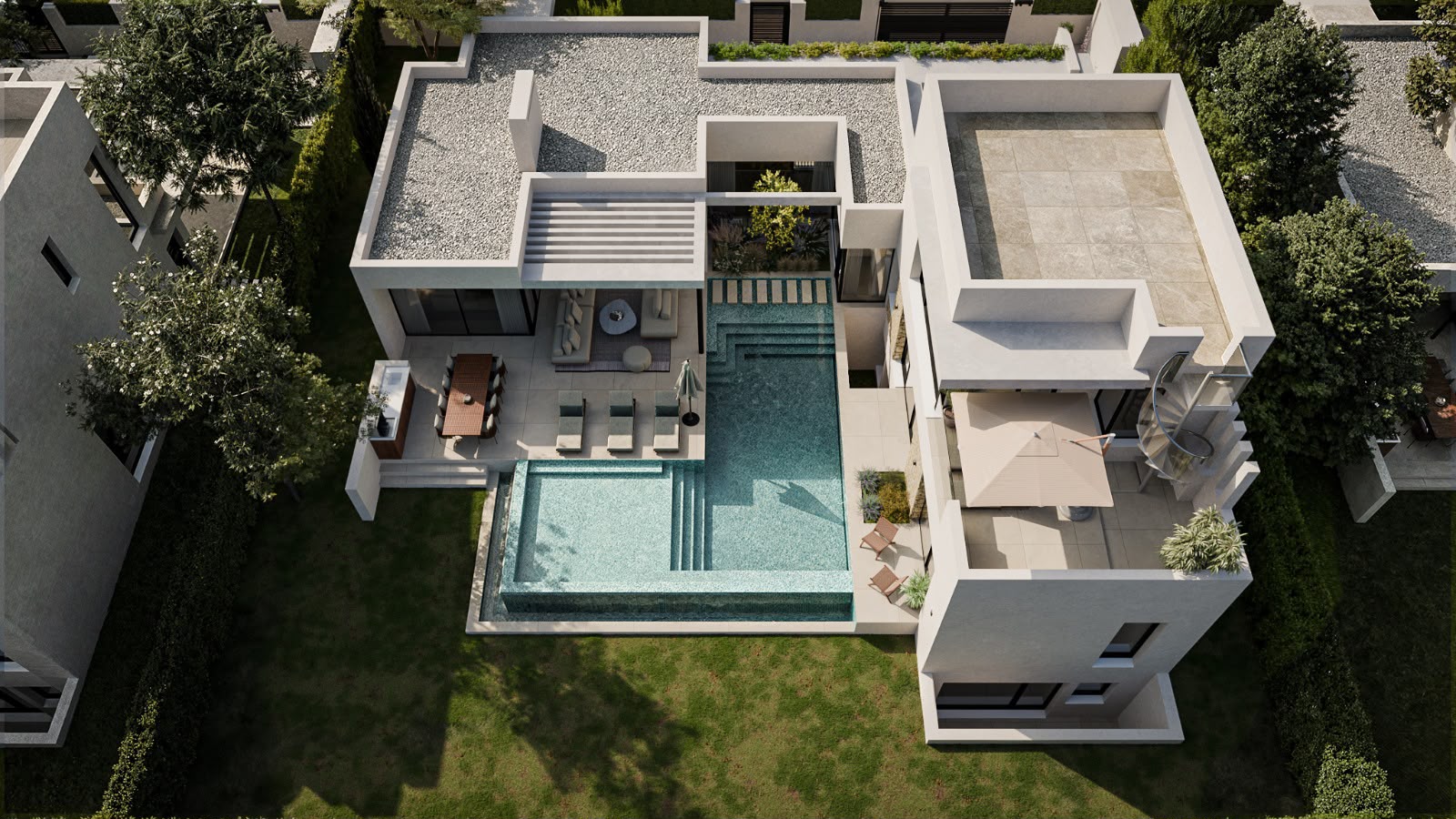 Villa Soltice: fachada y acceso desde la calle